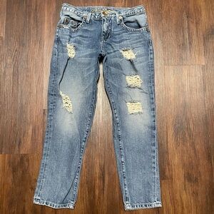 GUESS Premium Boyfriend Straight Distressed Jeans